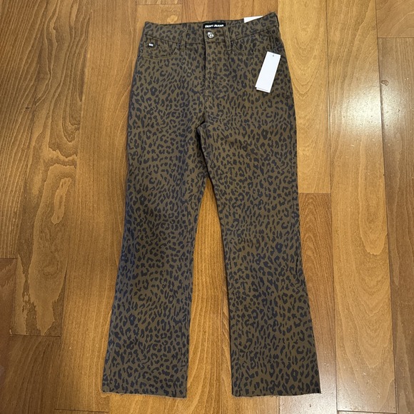 DKNY Women's High Rise Brown Black Leopard Print Size 27 NWT Pants - Picture 11 of 11